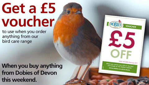 Dobies of Devon offer £5 voucher for bird care range